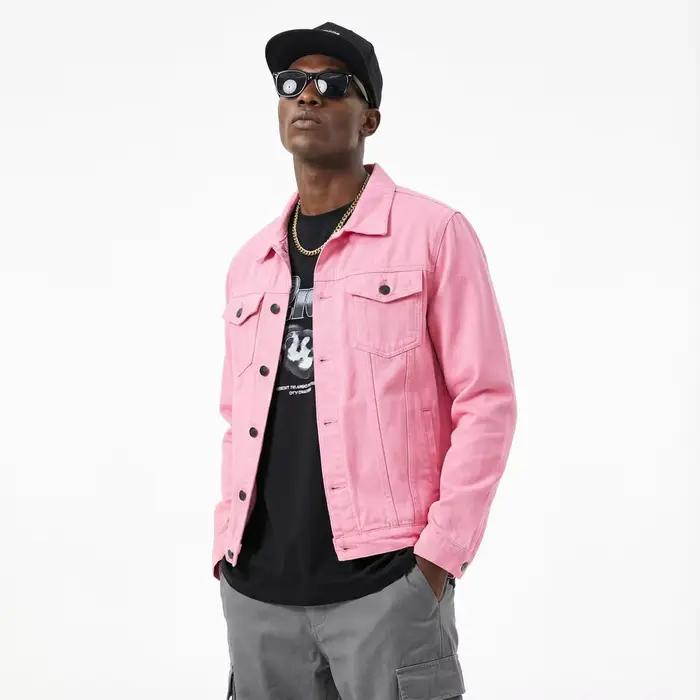 Veste en jean rose pour hommes