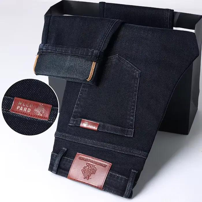 Jean classique droit pour homme 2026 – Pantalon décontracté légèrement élastique pour le bureau et les affaires – Confort et style en denim délavé