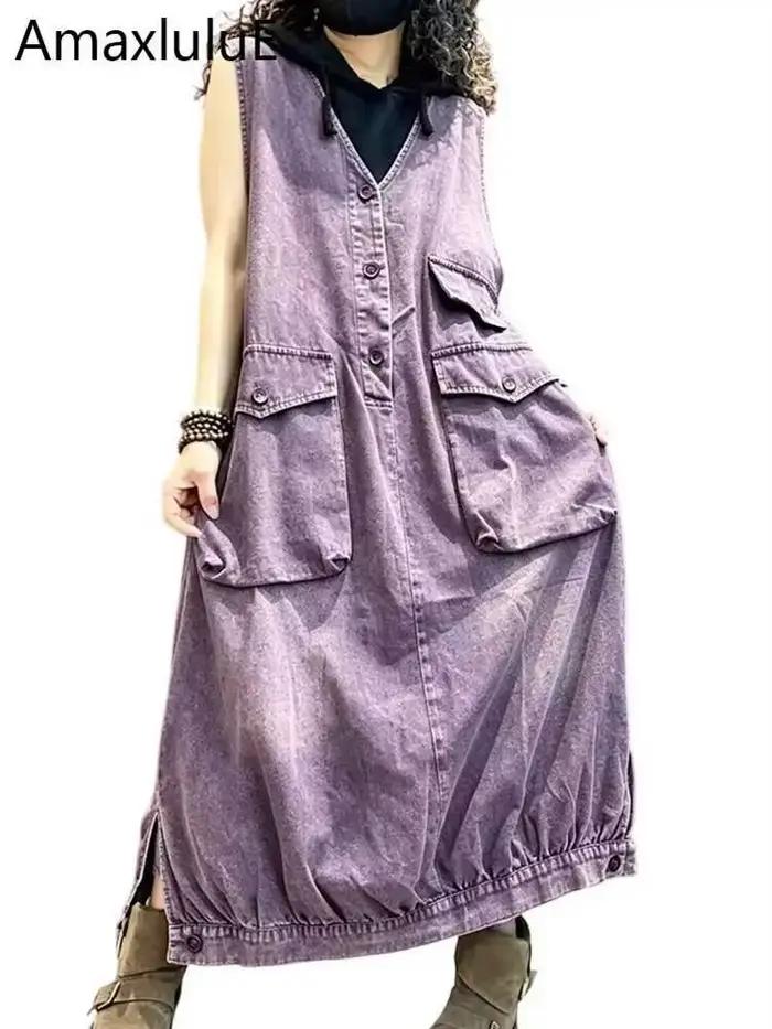 Amax LuluE 2026 Robes en jean de style japonais pour femmes