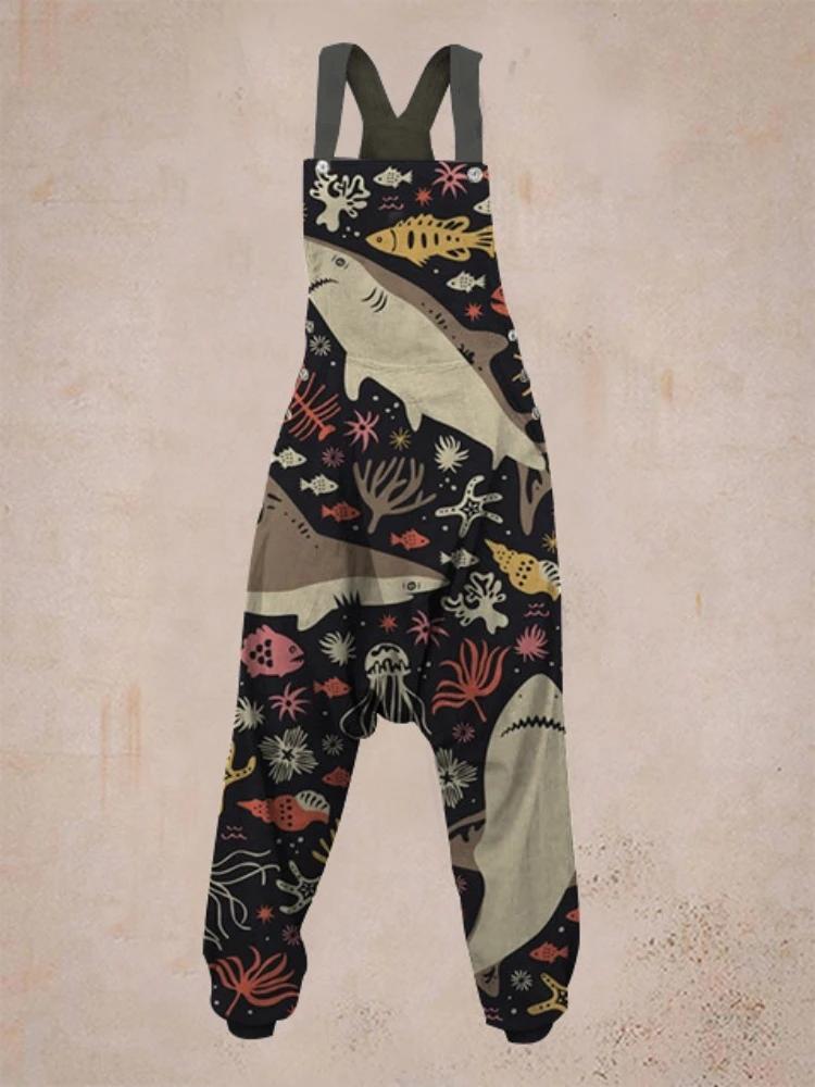 Salopette de plage pour femmes, combinaison décontractée, imprimée, sarouel, streetwear, Y2k, e-girl
