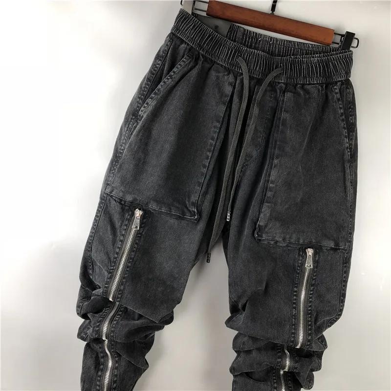 Jeans cargo décontractés pour hommes, pantalons de survêtement en denim, pantalons de grande taille, streetwear hip hop, vêtements de printemps et d'automne, grande longueur