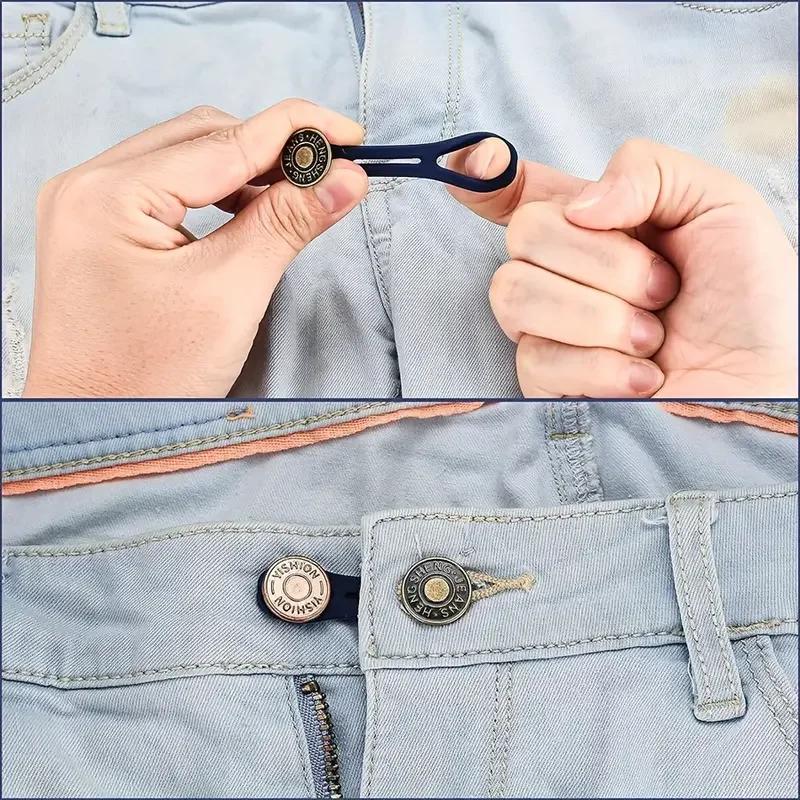 Extension de boutons pour pantalons, bouton de taille réglable, extenseur de ceinture rétractable, couleur aléatoire, boutons sans couture, 4 pièces